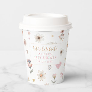 Wildflower Floral Baby Shower Coffee Paper Cups