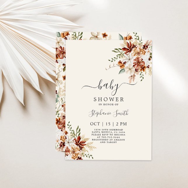 Wildflower Floral Baby Shower Girl Invitation (Creator Uploaded)