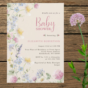 Wildflower Floral Baby Shower Invitation