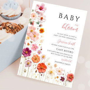 Wildflower Floral Baby Shower Invitation