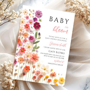 Wildflower Floral Baby Shower Invitation