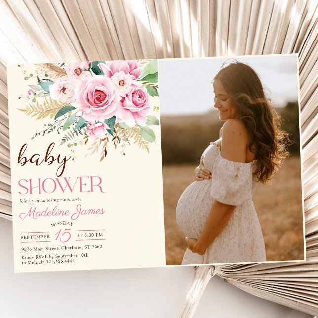 Wildflower Floral Baby Shower Photo Invitation (Creator Uploaded)