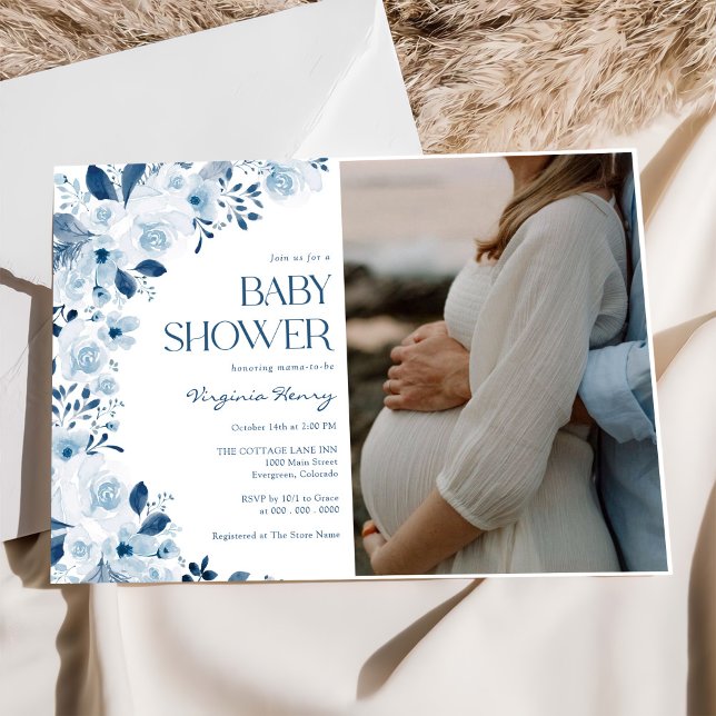 Wildflower Floral Baby Shower Photo Invitation (Creator Uploaded)
