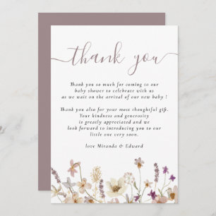 Wildflower Floral Baby Shower Thank You