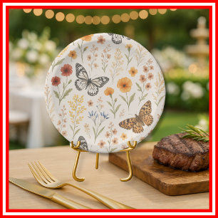 Wildflower Floral Boho Paper Plate