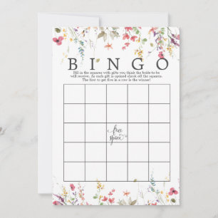 Wildflower Floral Bridal Shower Bingo Game shower Invitation