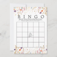 Wildflower Floral Bridal Shower Bingo Game shower