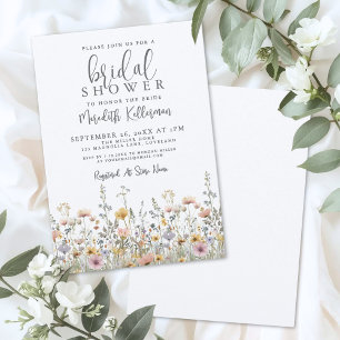 Wildflower Floral Bridal Shower Invitation