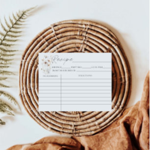 Wildflower Floral Bridal Shower Recipe Cards