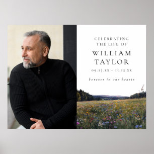 Wildflower Floral Celebration Of Life Welcome Sign