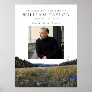 Wildflower Floral Celebration Of Life Welcome Sign