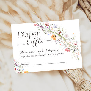 Wildflower Floral Diaper Raffle Baby Shower Enclosure Card