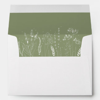 Wildflower Floral Elegant Wedding Envelope
