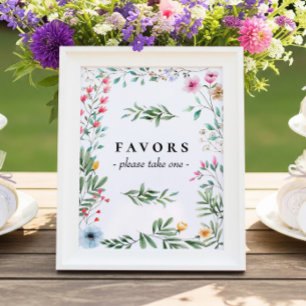 Wildflower Floral Favour Sign