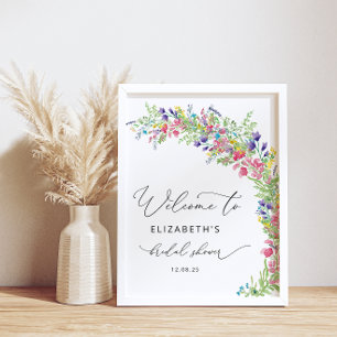 Wildflower Floral Garden Bridal Shower Welcome Poster