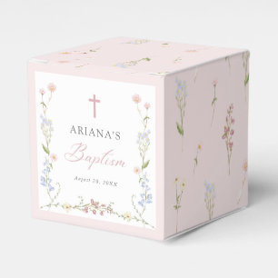 Wildflower Floral Girl Baptism Favour Box