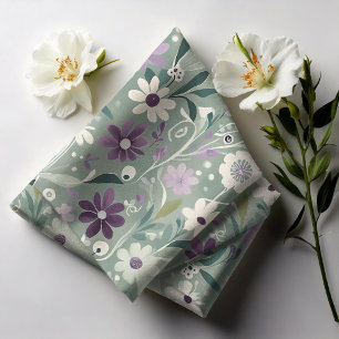 Wildflower Floral Green Mauve ID1006 Fabric