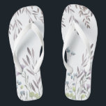 Wildflower Floral Jandals<br><div class="desc">Gently waving teams of wildflowers in soft purples,  blues and greys create a charming feel for a rustic or outdoor wedding. See all rest of the matching pieces in this collection. Write to me at hello@mistyqe.com for other matching pieces or customisation requests.</div>