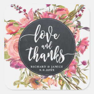 wildflower floral love and thanks sticker wedding