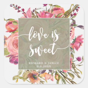 wildflower floral love is sweet sticker wedding