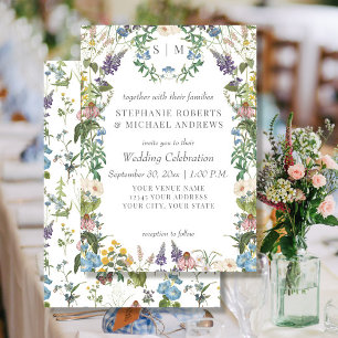 Wildflower Floral Meadow Spring Colourful Wedding Invitation