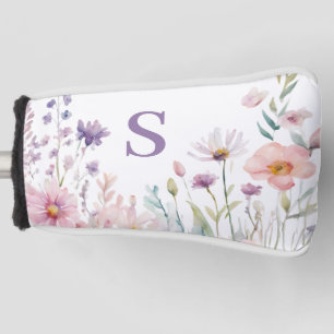 Wildflower Floral Monogram  Golf Head Cover