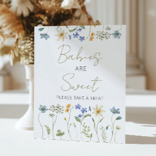 Wildflower Floral Neutral Babies are Sweet Poster