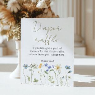 Wildflower Floral Neutral Diaper raffle Poster