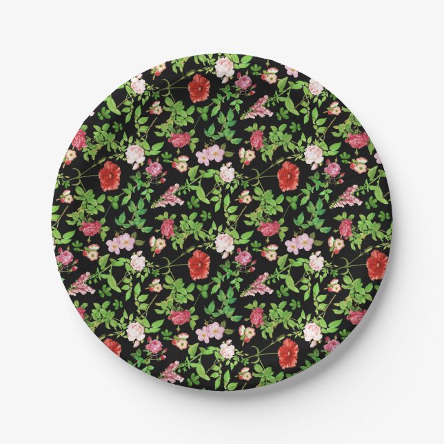 Wildflower Floral Paper Plate (Front)