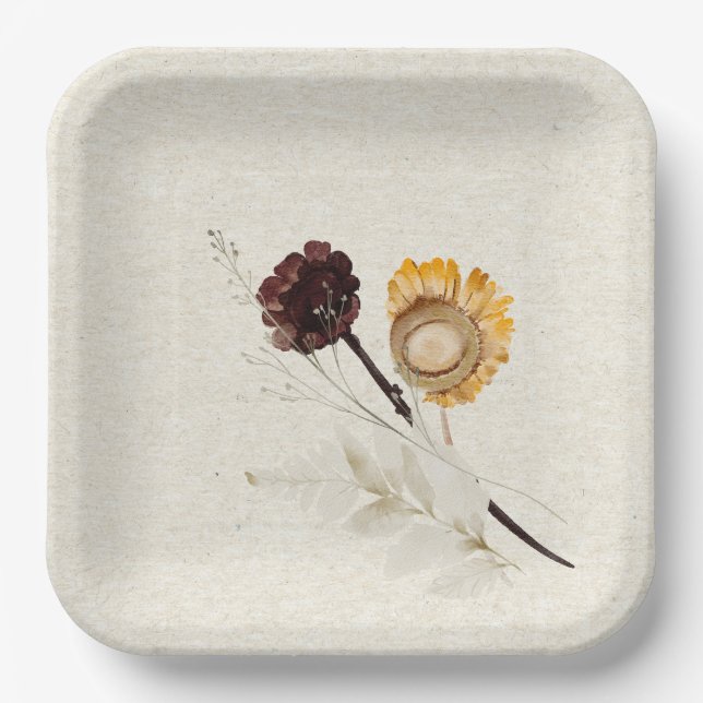 Wildflower Floral Paper Plate  (Front)