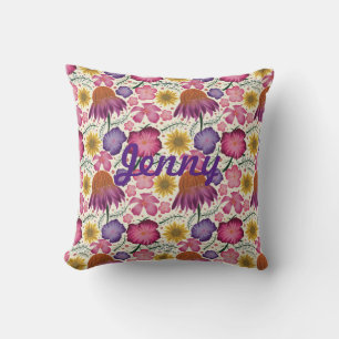 Wildflower Floral Pattern Personalised Cushion