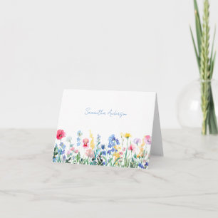 Wildflower Floral Personalised Note Card
