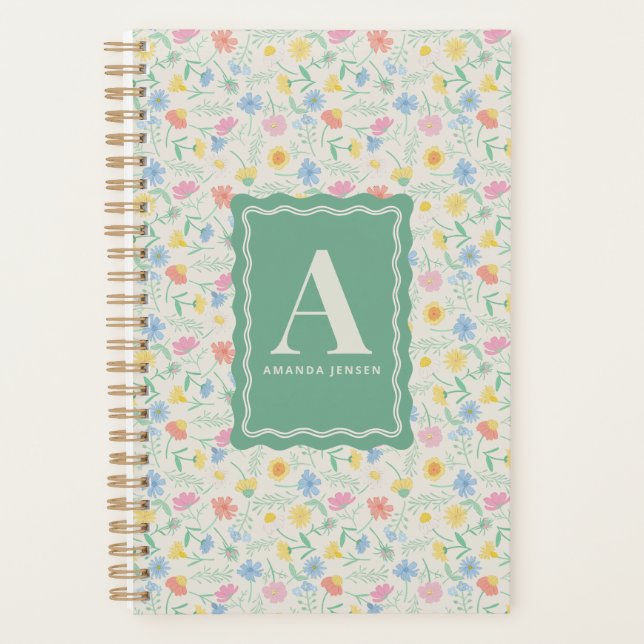 Wildflower Floral Personalised  Planner (Front)