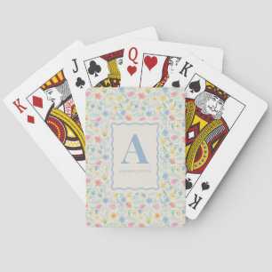 Wildflower Floral Personalised  Playing Cards