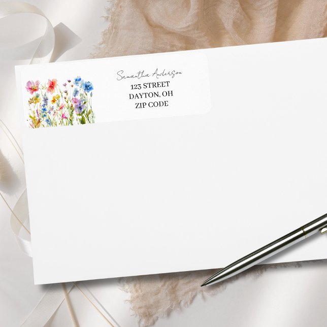 Wildflower Floral Personalized Return Address  (Creator Uploaded)