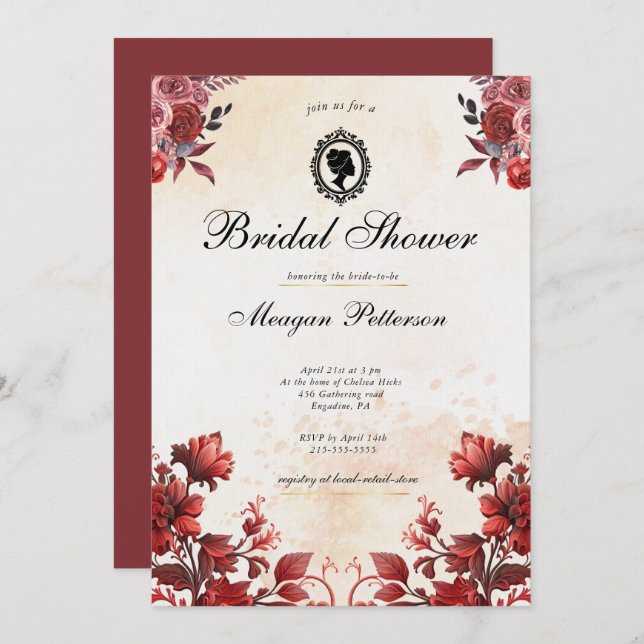 Wildflower Floral Spring Bridal Shower  Invitation (Front/Back)