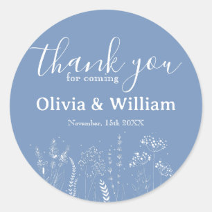 Wildflower Floral Thank You Classic Round Sticker