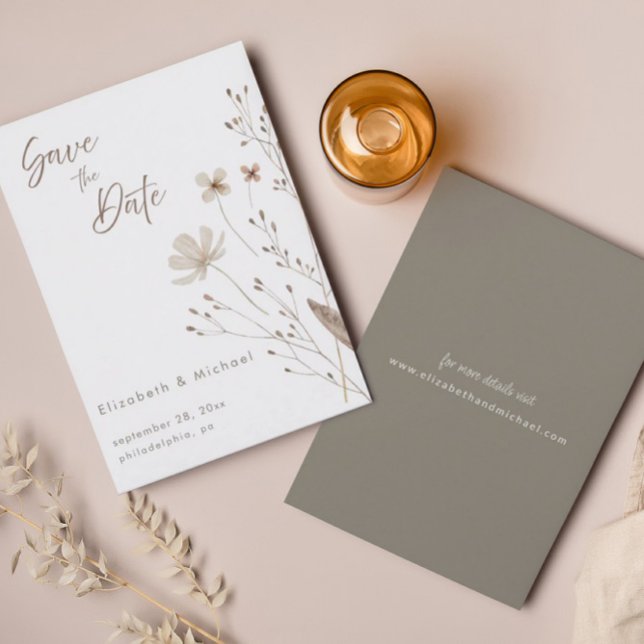 Wildflower Floral Watercolor | Save The Date Card (Creator Uploaded)