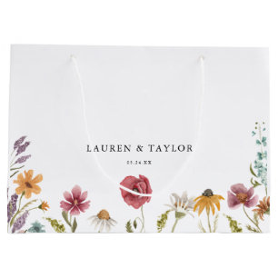 Wildflower Floral Wedding Favours Large Gift Bag