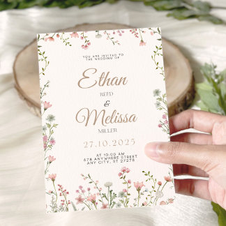 Wildflower Floral Wedding Invitation