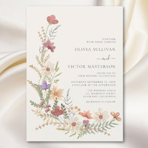 Wildflower Floral Wedding Invitation