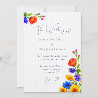 Wildflower Floral Wedding Invitation