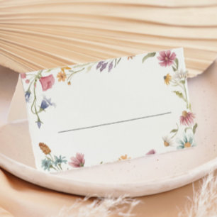 Wildflower Floral Wedding Table Place Cards