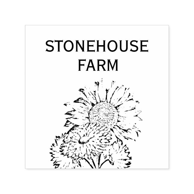 Wildflower Floral Your Business Name  Self-inking Stamp (Design)
