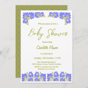 Wildflower Flower Baby Shower Girl Party Invitation
