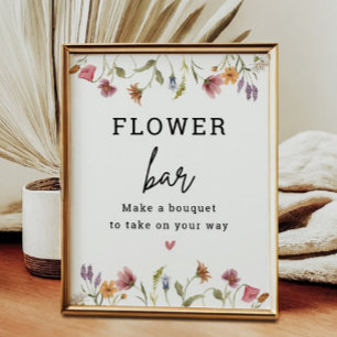 Wildflower Flower Bar Flower Station Sign