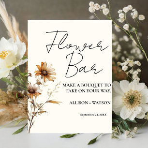 Wildflower Flower bar sign bridal shower flower