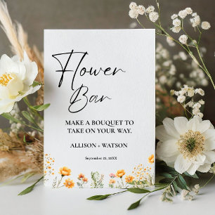 Wildflower Flower bar sign bridal shower flower