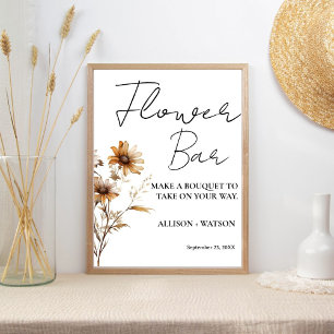Wildflower Flower bar sign bridal shower flower