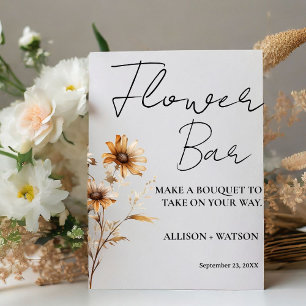 Wildflower  Flower bar sign bridal shower flower 